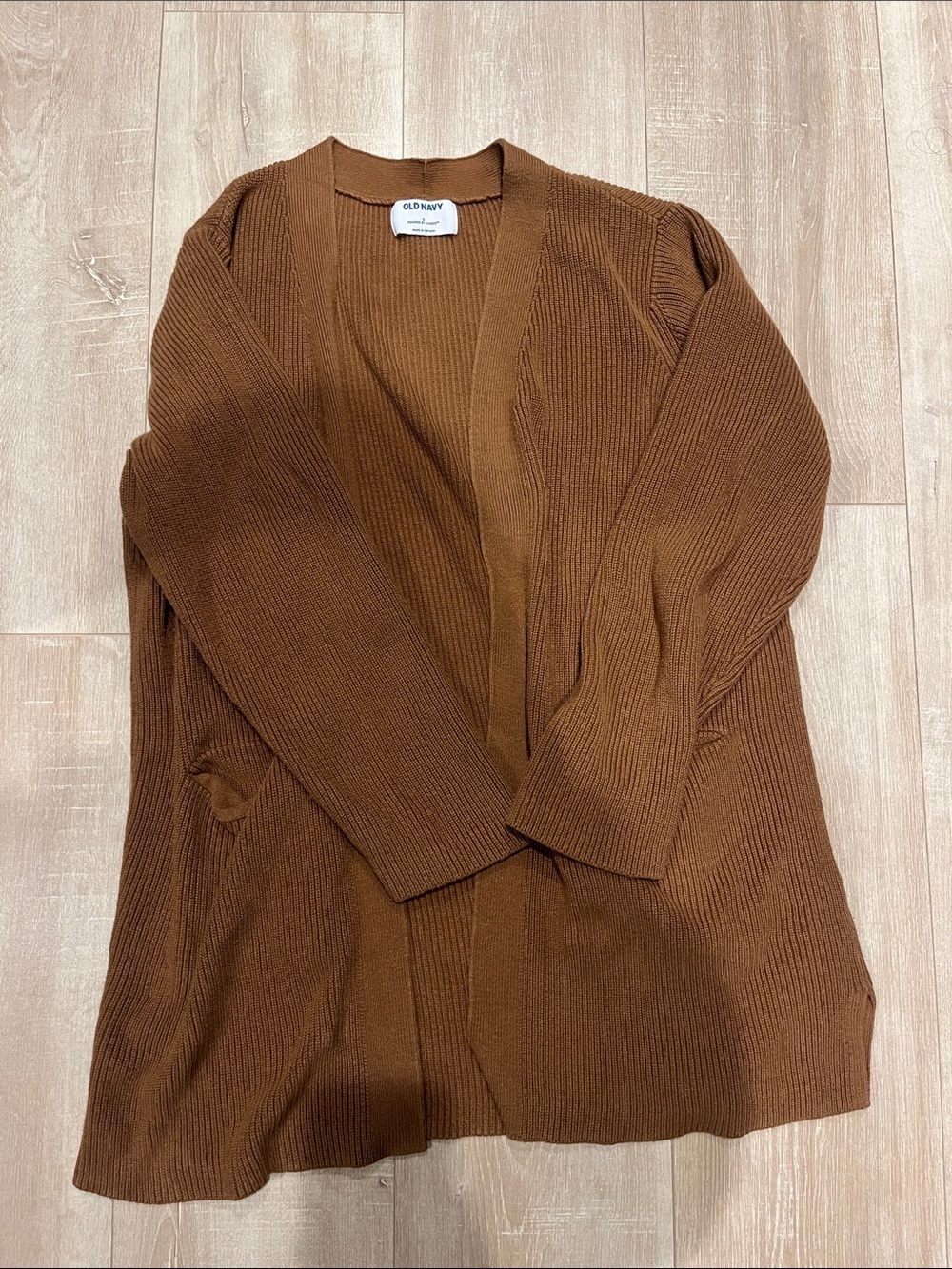 Old Navy Brown Ribbed Open-Front Cardigan